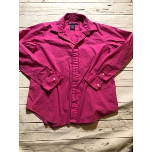 Hot Pink Fushia Ralph Lauren Long Sleeve Button Down